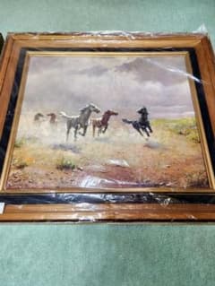 大型複製絵画「広野の群馬」アルボ作 / 額縁付き - メルカリ