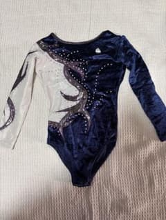 体操服 長袖 ネイビー シルバー スパンコール
