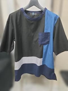 CONFIRM コンファーム 切り替え カットソー 半袖 M ブラック×ネイビーのサムネイル