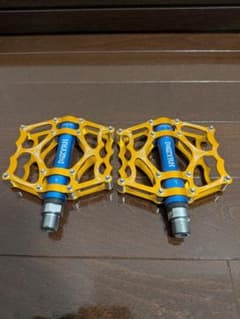 MIZYRH フラットペダル 3ベアリング ゴールド ブルーのサムネイル