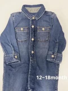 GAP デニムブルー ボタン付きロンパースのサムネイル