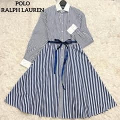 極美品】ポロラルフローレン ロングシャツワンピース リボン