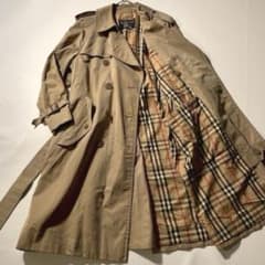 バーバリー　ヴィンテージ　トレンチコート　ノバチェック　ベルト　クリーニング済み ヴィンテージ】バーバリーズ トレンチコート ノバチェック ベルト付き