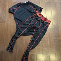 PRO YELP コンプレッションスポーツウェアセット 黒/赤のサムネイル