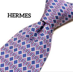 HERMES 総柄 プリント ネクタイ 幾何学柄 シルク - メルカリ