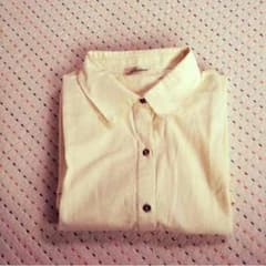 薄黄色 ロングシャツ ワンピースのサムネイル
