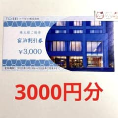 トーセイ 株主優待券 宿泊割引券 3000円のサムネイル