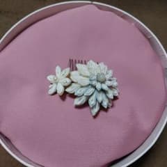 つまみ細工、髪飾り、ふんわりカラー、ハンドメイド、成人式着物、浴衣のサムネイル