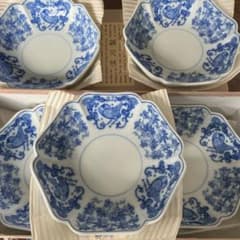宮内庁御用達　深川製磁　花鳥唐草取分皿揃5枚組　小鉢皿　　元箱発送品 宮内庁御用達 深川製磁 花鳥唐草取分皿揃5枚組 小鉢皿 元箱発送品