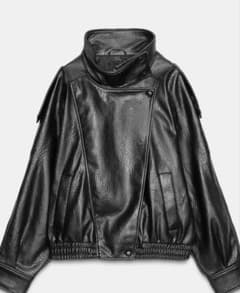 YSL風 ZARA フェイクレザージャケット ブラック Mサイズ 新品同様 