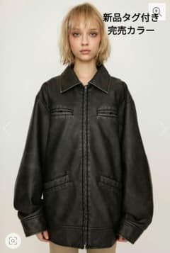 SLY VINTAGE BOXY F／LEATHER ジャケット - メルカリ