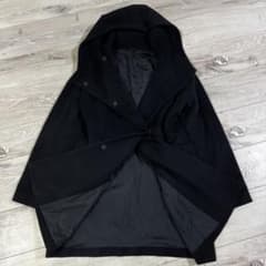 ANAYI アナイ フード付き黒ロングコート カシミヤ ウール - メルカリ