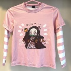 キッズ 長袖Tシャツ 120cm ピンク キャラクタープリント
