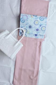 未使用しつけ糸付き】 洗える着物 夏着物 絽 単衣 色無地 ペールピンク