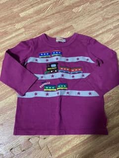 もめこ様専用　ミキハウス　電車　長袖Tシャツ　プラレールトレーナー90サイズのサムネイル