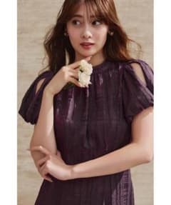 Herlipto Bloom-Sleeve Jacquard Dressのサムネイル