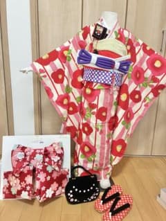 新品未使用 乙葉、小町キッス ブランド 七歳七五三 女の子 着物 フル 