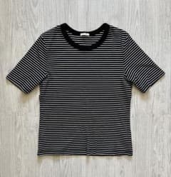 GU ボーダー 半袖 Tシャツ ブラックのサムネイル