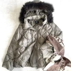 美品 23区 フォックスファー キルティング ダウンジャケット 48