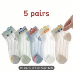 メッシュソックス　5足組　9〜12才のサムネイル