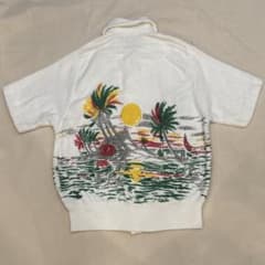 50s PILE SHIRT カーディガン 半袖 パイル シャツ 染み込み L - メルカリ