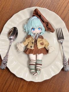 訳あり◾️1/8ドール用秋色コーデ4点セット アウトフィット 服 茶色 レザーのサムネイル