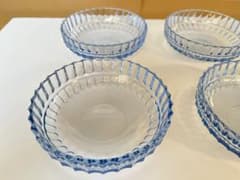 レトロ　ブルーガラス デザートボウル 4客セットのサムネイル