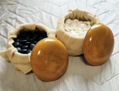 美品】囲碁セット 本榧 碁笥 本蛤碁石 31号 181個 那智黒石 183個