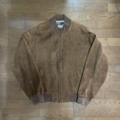 90s ラルフローレン スエードレザー ボンバー タンカース ジャケット L 