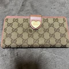 GUCCI GGキャンバス ハート 長財布 ピンク - メルカリ