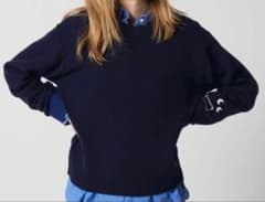 【未使用品】ANYA HINDMARCH UNIQLO ニット ネイビー XLのサムネイル