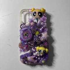 パワーパフガールズ デコ iPhoneケース パープルのサムネイル