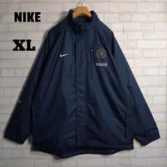 Nike Pirelli インテル　フード付きジャケット ネイビー ナイキ☆00s インテル PIRELLI 刺繍ロゴ ナイロンジャケット 紺 XL