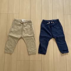 【2枚セット】H&M  ボトム（ネイビー、ベージュ）86cmのサムネイル