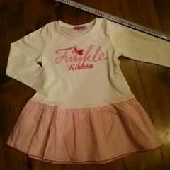 新品！130♡女の子に フリフリ♡長袖 カットソー♡ チュニック Tシャツのサムネイル