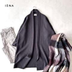 新品タグ付きイエナ ウールカシミヤニットコート 定番人気 厚手 グレー