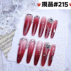 215現品推しネイルチップ付け爪量産型姫ギャルクロムハーツチークy2k痛ネイル
