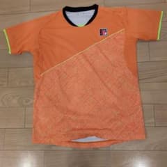 こ*ぺ様 【röche】メンズ テニスウェア 半袖 シャツ オレンジ Ｌサイズのサムネイル