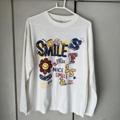 SMILEY FACE グラフィックロングスリーブTシャツ Mのサムネイル