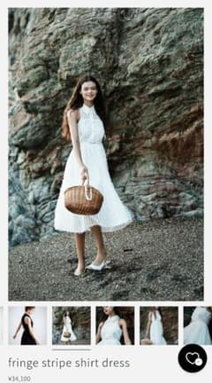 sheller シェリエ　fringe stripe shirt dress Sheller シェリエ fringe stripe shirt dress - メルカリ