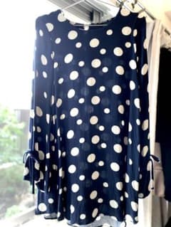 zara ザラ　ネイビー　ドット　ワンピースのサムネイル
