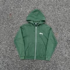 人気】stussy ジップパーカー グリーン ワールドツアー - メルカリ