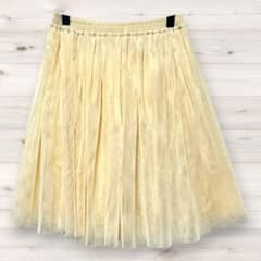 Salus Tulle Skirt, Ivory, Flared, Elastic Waist, Free Size
