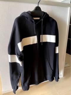 【美品】GIVENCHY ジバンシー ストライプ ロゴ パーカー S〜M相当 黒のサムネイル