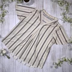 【美品】【chocol raffine robe】半袖　ストライプ　Vネックのサムネイル
