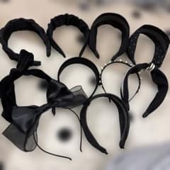 カチューシャ 10点セット ブラック系のサムネイル