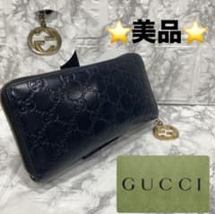 ⭐️人気美品⭐️グッチ シマレザー 長財布 GGゴールド金具 409342 ブラック ⭐️人気⭐️グッチ シマレザー 長財布 GGゴールド金具 409342