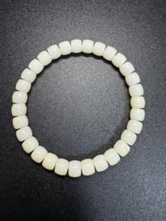 羊脂白玉和田玉 数珠 ブレスレット 腕輪 天然石 念珠 本玉 天然石 旧家