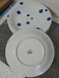 Futaba 후타바 [물방울 무늬 깊은 접시 5 장 세트 (직경 약 20cm)]