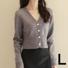 SAISON DE PAPILLON ビジュー 2way カーディガン グレーのサムネイル